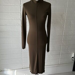 H&M Women’s Elegant Brown Long Sleeve Dress Size S